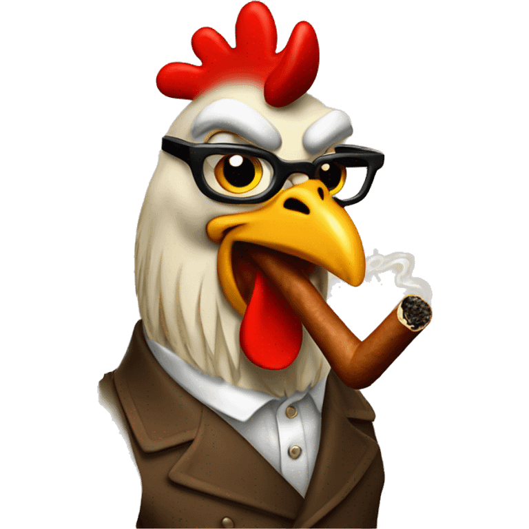 Chicken smoking cigar  emoji