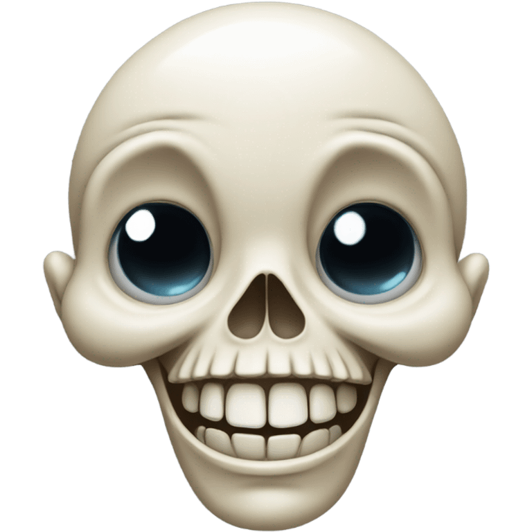 Skeleton face laughing emoji