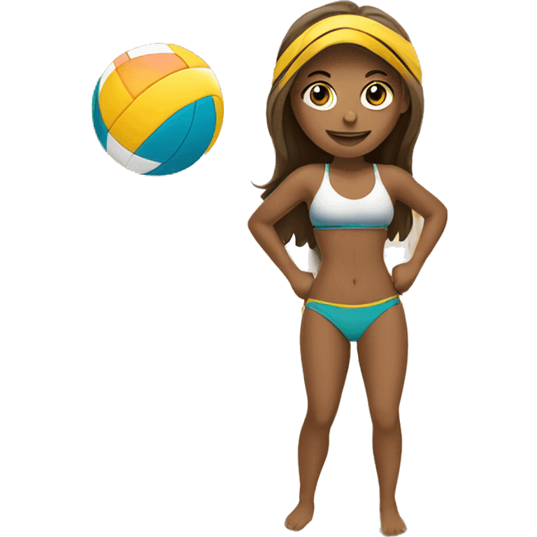 Girls in Bikini playing Beachvolleyball  emoji