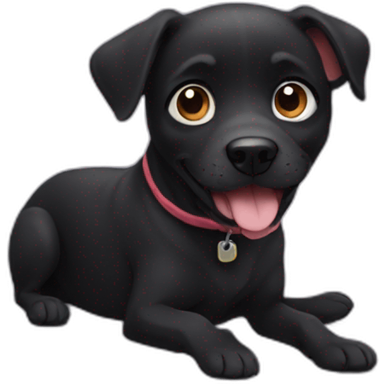 Black cute dog emoji