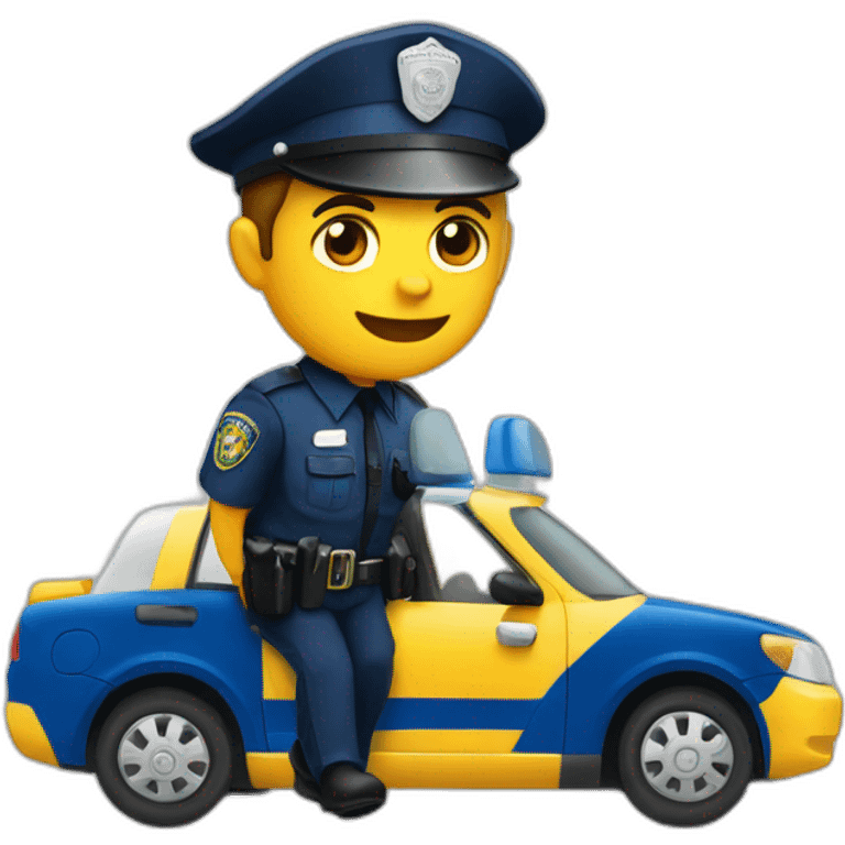 voiture police de profil qui roule emoji