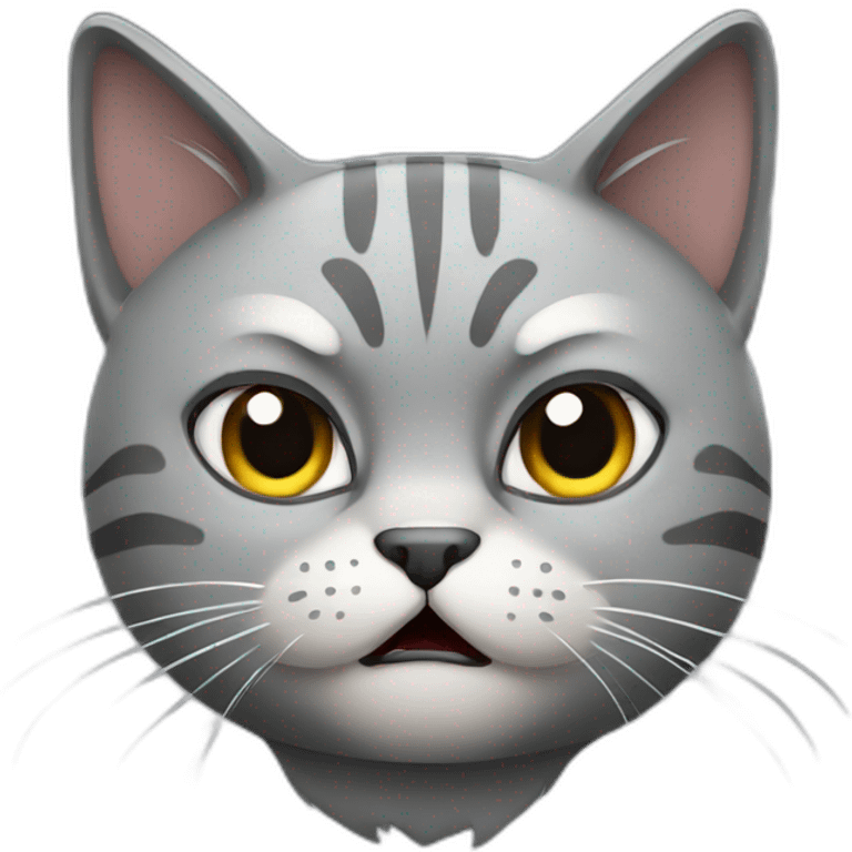 Angry grey cat emoji