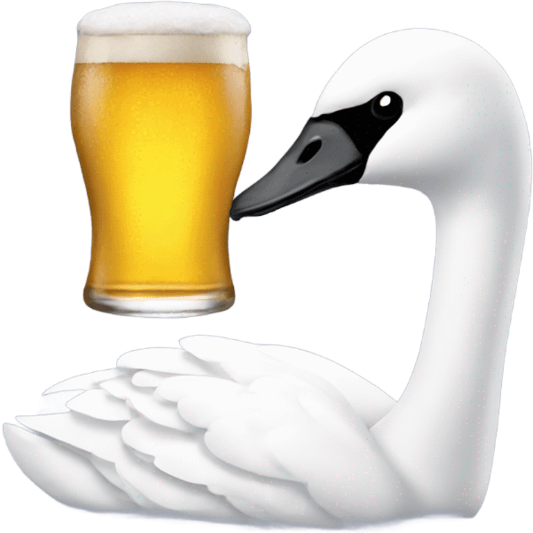 swan drinking beer emoji