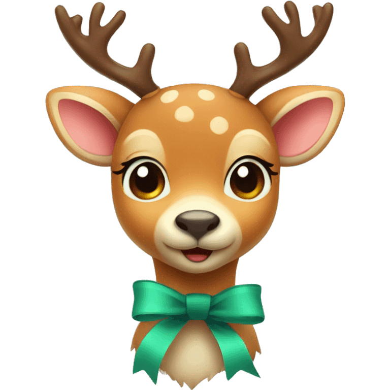  Cute deer with a ribbon emoji