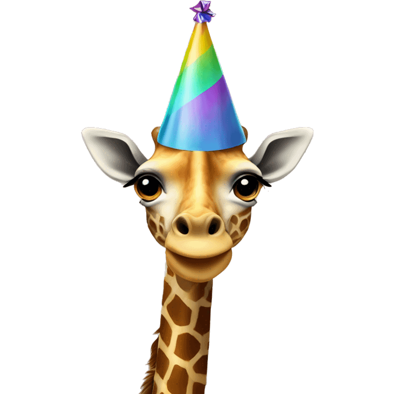 giraffe with a party hat emoji