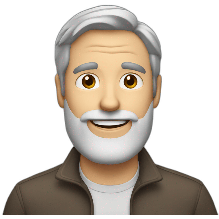 Happily inattentive and hyperactive man with brown hair and a grey beard emoji