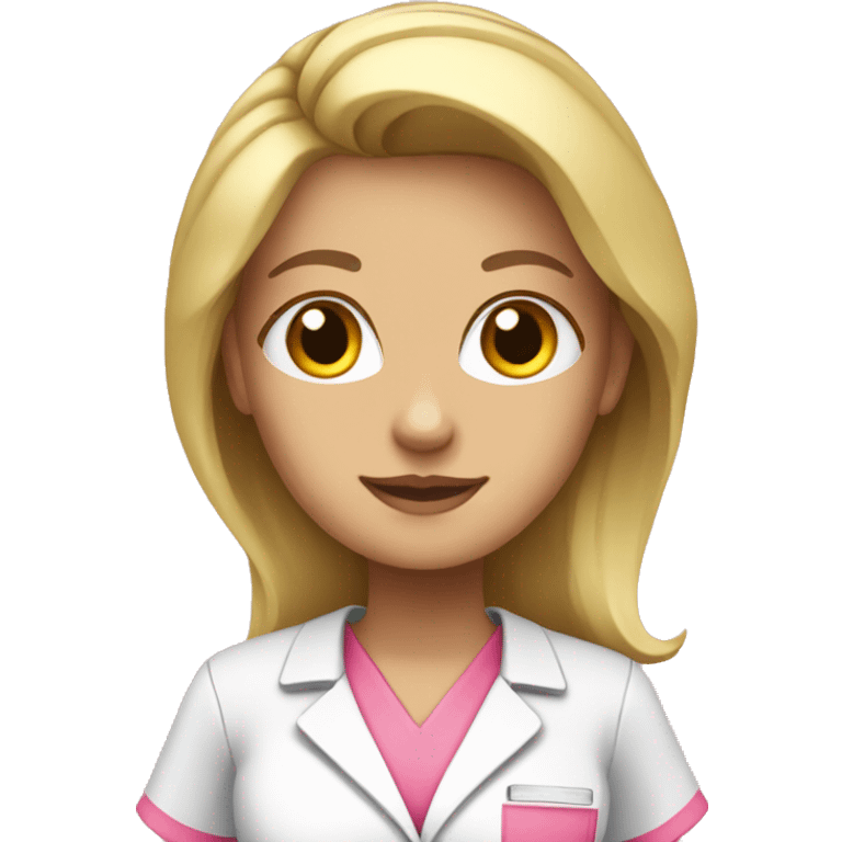 Blonde nurse in pink scrubs  emoji