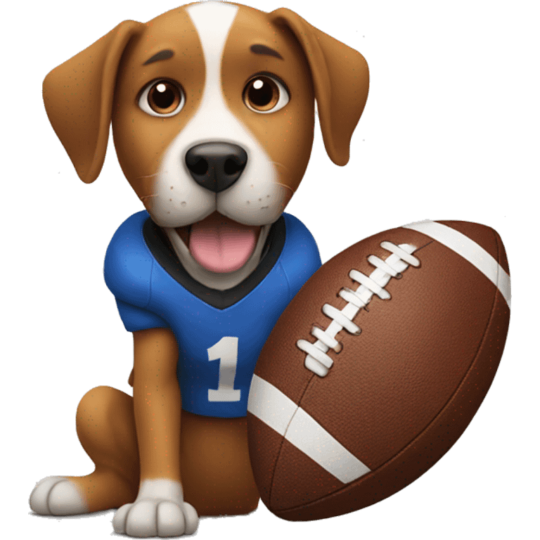 dog with football emoji