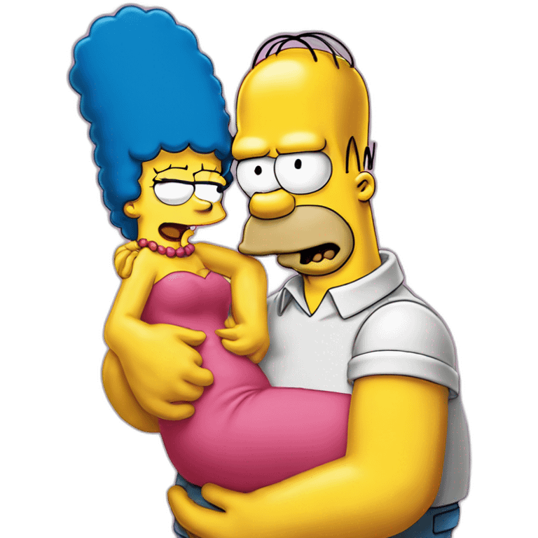 Homer Simpson kissing Marge Simpson emoji