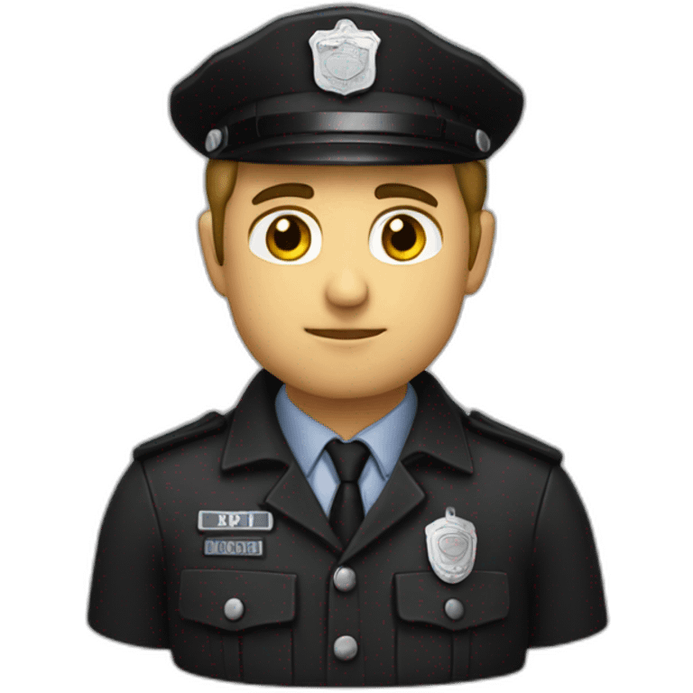 policier noir emoji