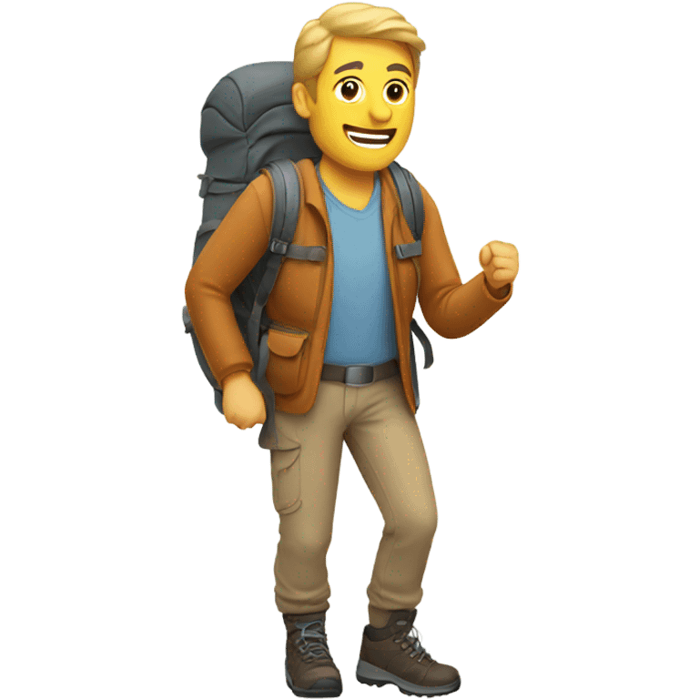 Man hiking  emoji