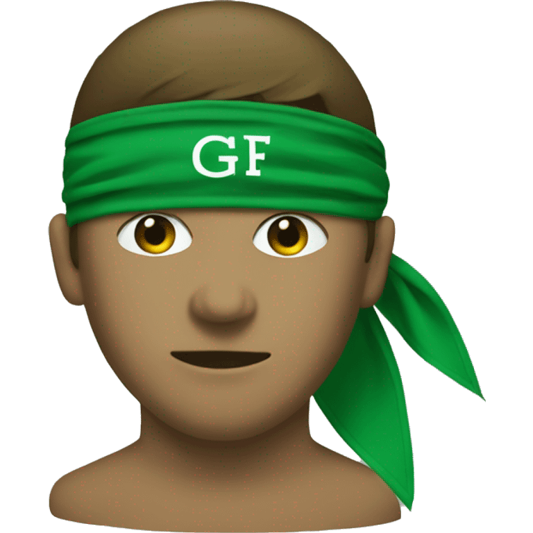 green bandana mask, letters GSF emoji