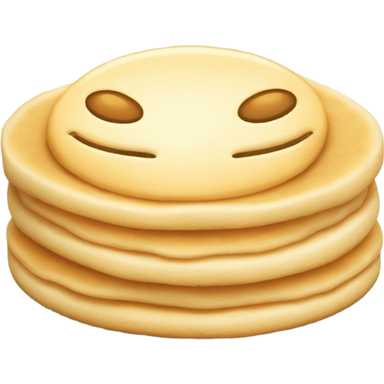 round cute crumpet with happy face with cream emoji