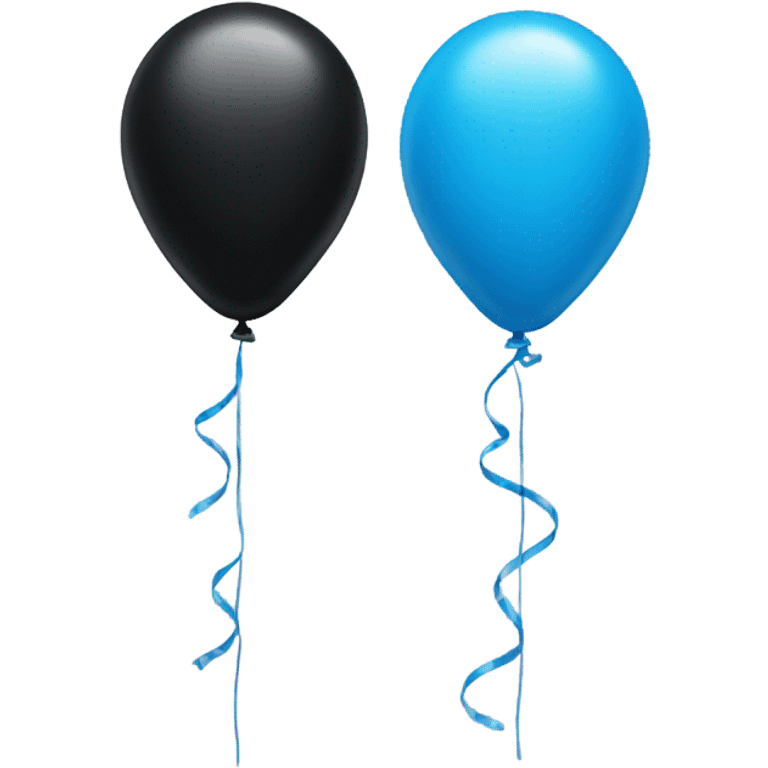 Two balloons one black one blue emoji