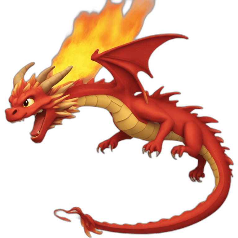 Un dragon rouge qui crache du feu emoji