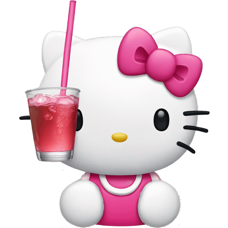 hello kitty drinking  emoji