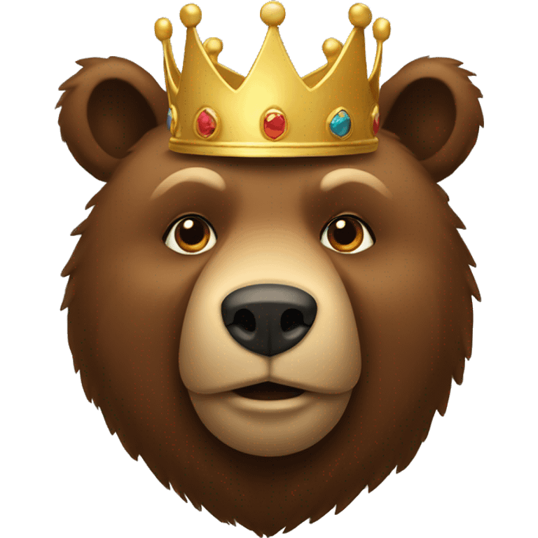 brown bear wearing golden crown emoji