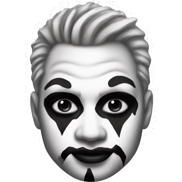 Guy with black and white juggalo clown makeup emoji