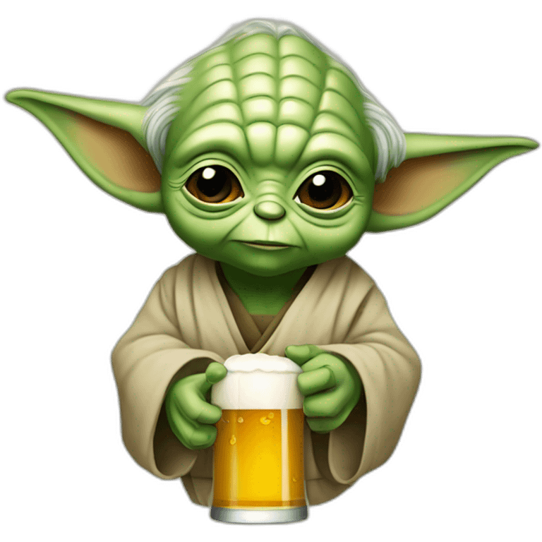 Yoda qui boit une bière emoji