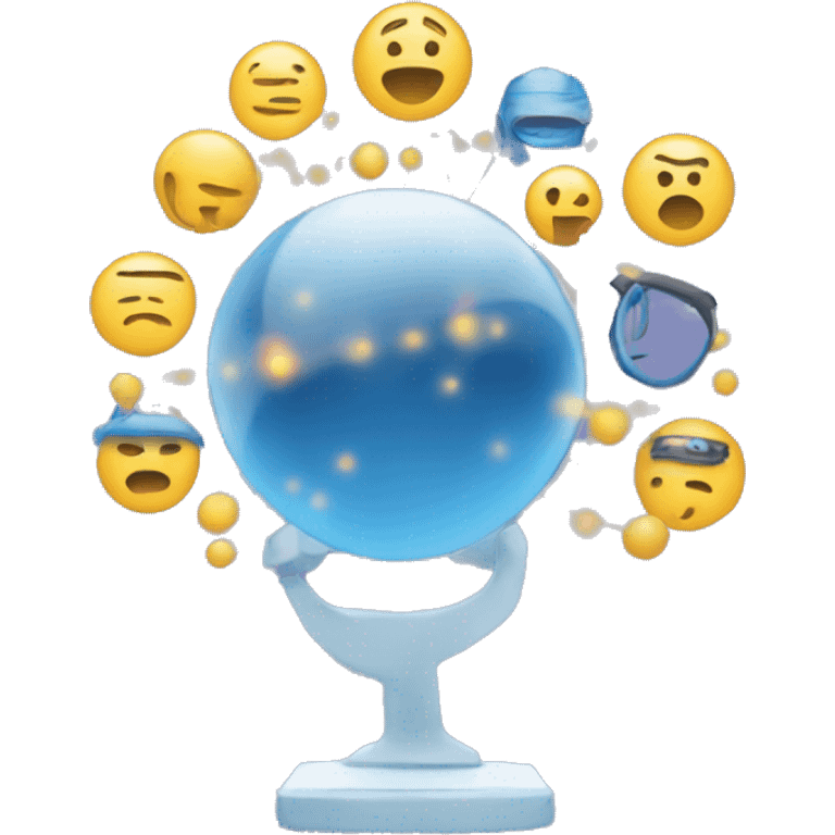 Create an emoji symbolizing 'Data & Society,' combining elements like a data cloud or network with a human figure or globe. The emoji should blend tech and human themes, capturing data's impact on society. emoji