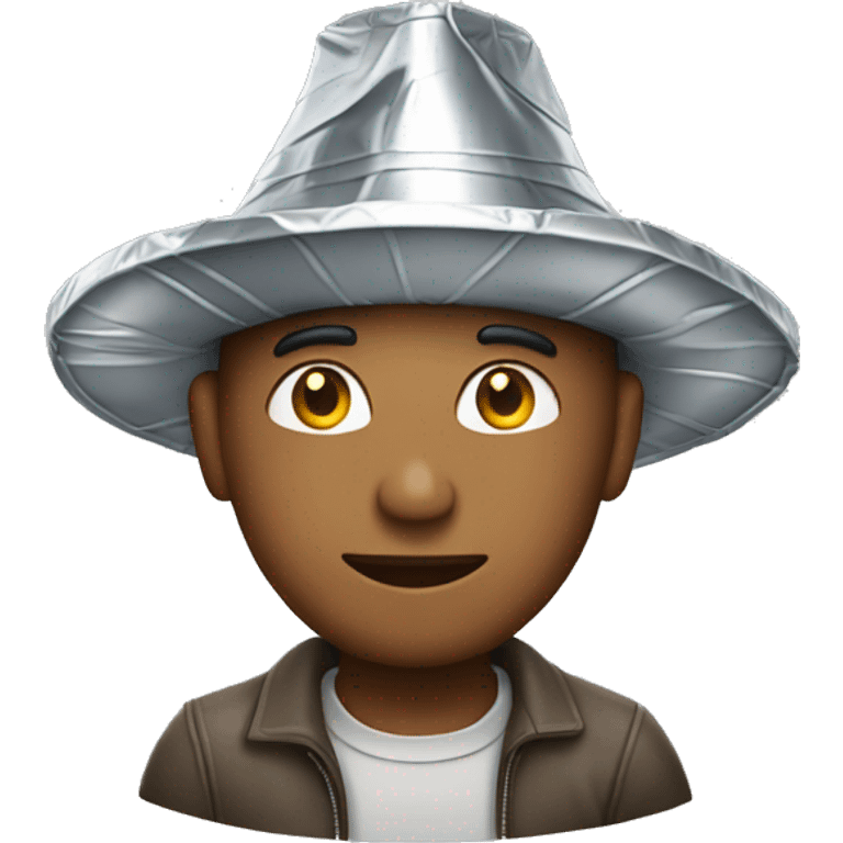 Man wearing tin foil hat emoji