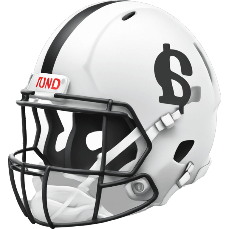 simple white football helmet with dollar sign on the side emoji