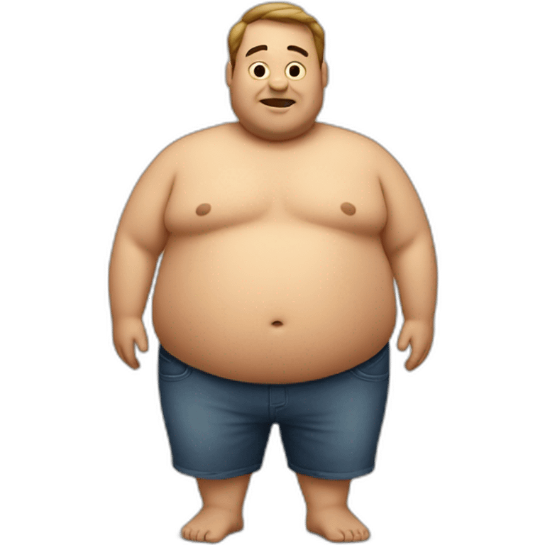 Emoji depicting the entire body of a fat man emoji