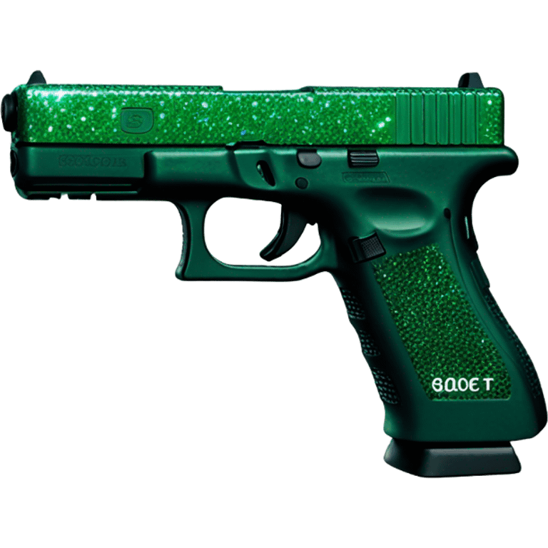 sparkly dark green glock emoji