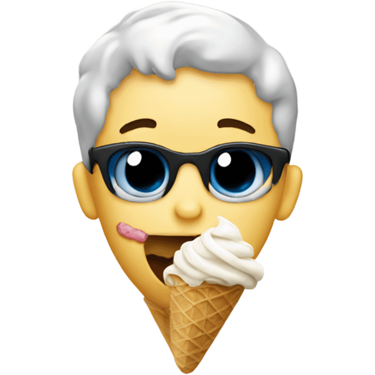 boy eating ice cream emoji