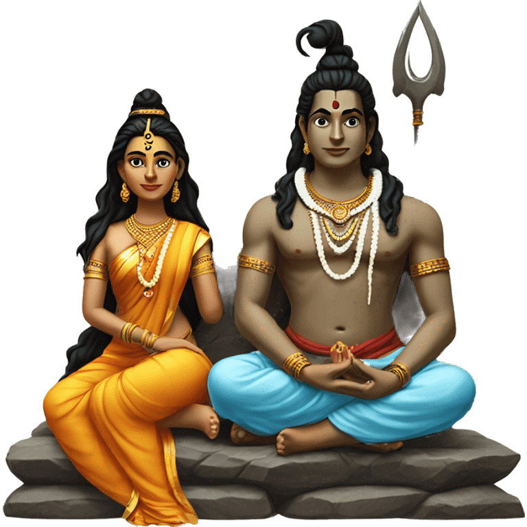 Lord shiva and parvathi sitting emoji