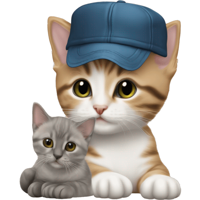 cute kitten CHATON morad WITH DJELLAbah and cap emoji