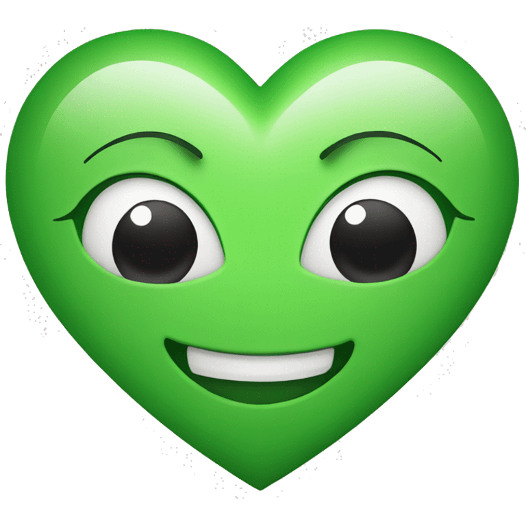 green heart with smile face emoji