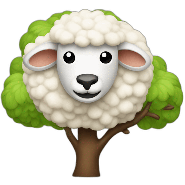 A sheep in a tree. emoji