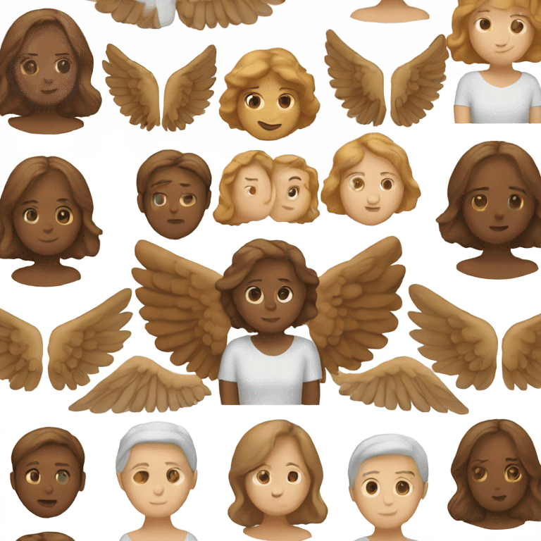 large brown Angel wings on a white woman emoji