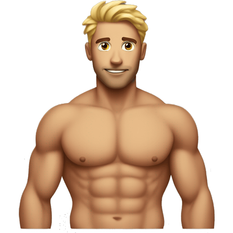 Extremely attractive guy with a six pack emoji