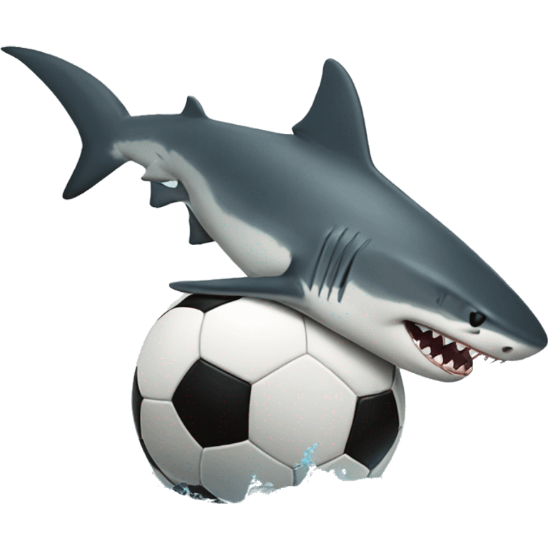 shark kicking soccer ball emoji