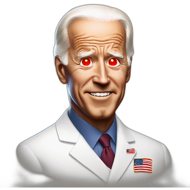 joe biden with glowing red eyes emoji