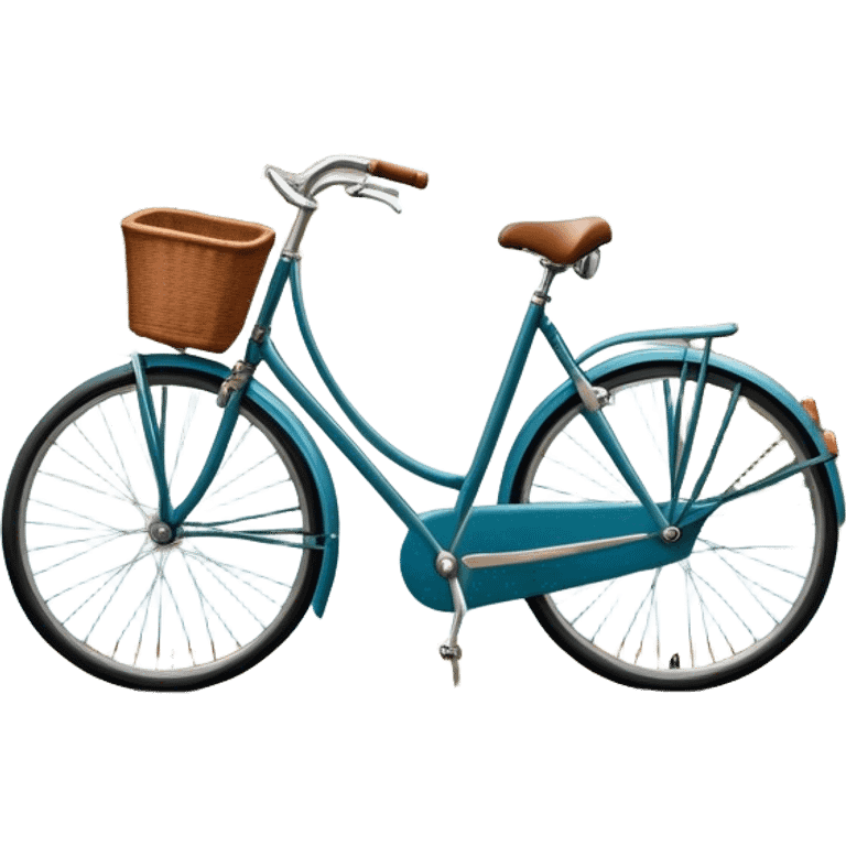 Cinematic Realistic image of a classic Dutch bicycle, rendered with sleek design details and finely textured components, set against an urban canal scene with soft, diffused daylight emoji