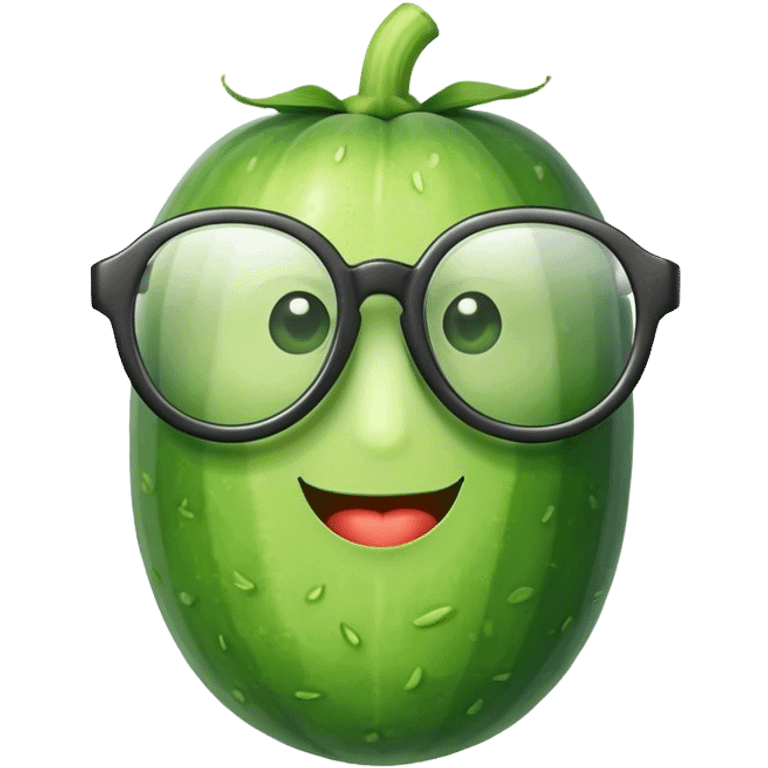 a cucumber with cool glasses  emoji