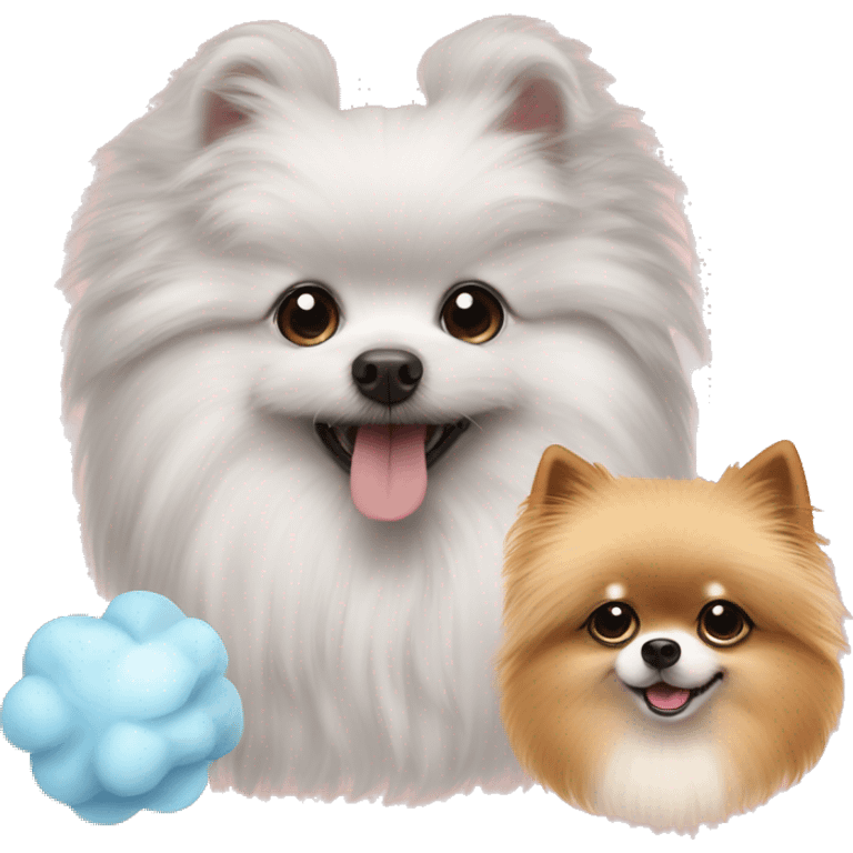 Cute poodle and pomeranian emoji