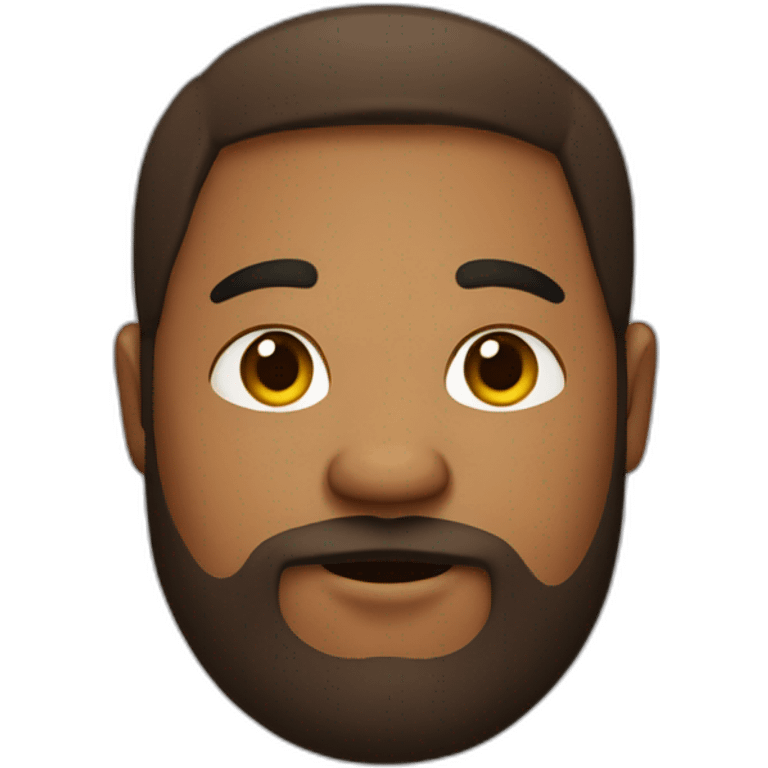 A fat brown person’s face with a light and messy beard emoji