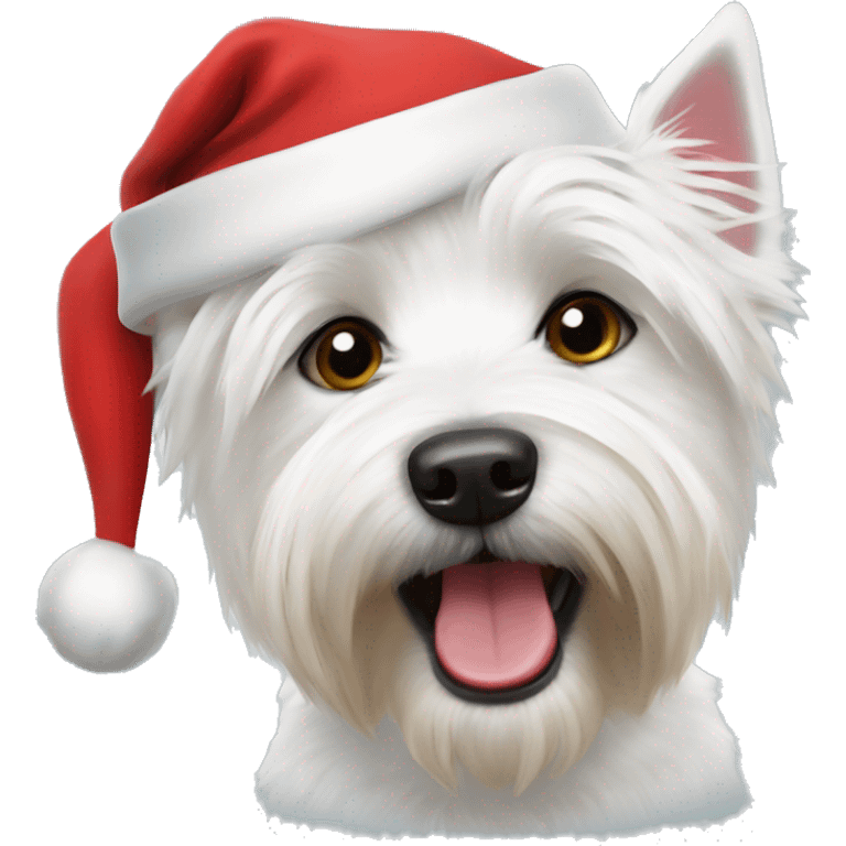 Westie in santa hat emoji