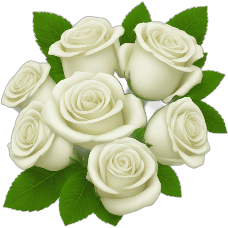 white roses bouquet emoji