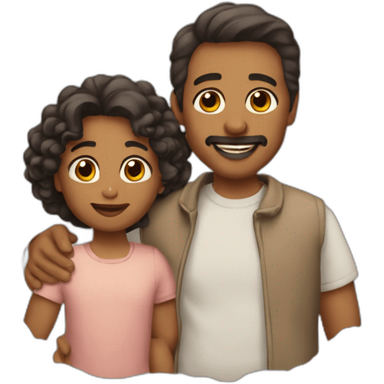 Padre con tres hijos emoji