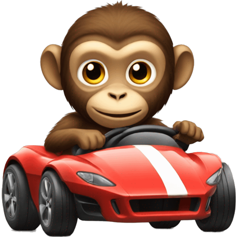 Monkey driving a sports car emoji