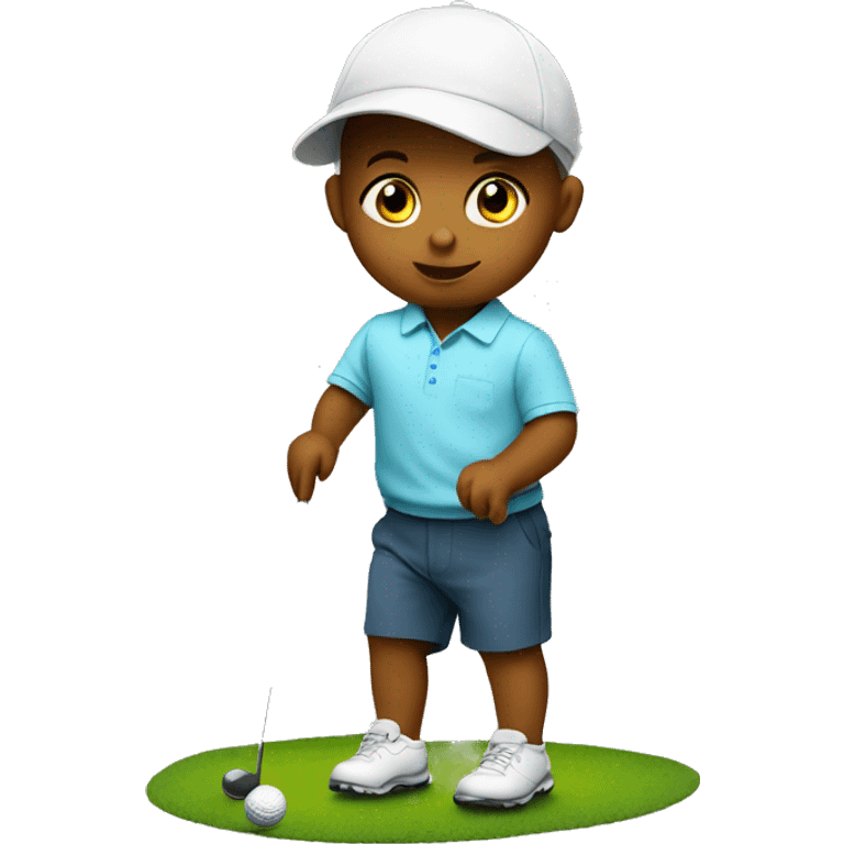 Baby playing golf emoji