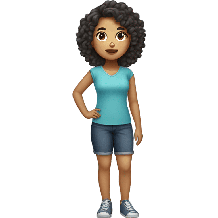 Filipino girl with curly hair emoji