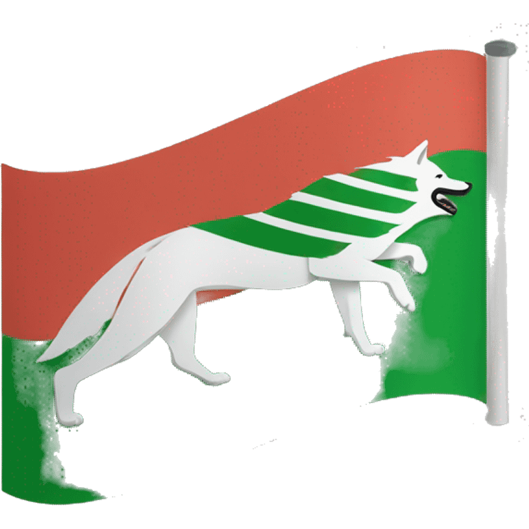 Chechen flag with a wolf emoji