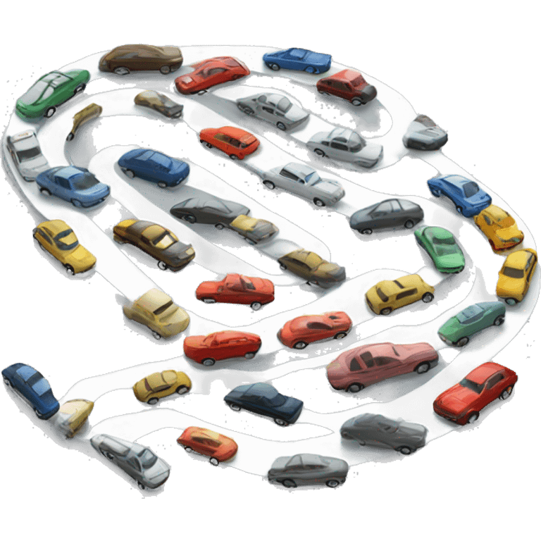 line of cars in mobius strip emoji