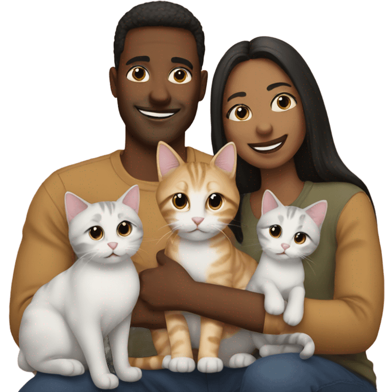 family photo with cats emoji